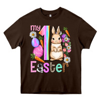 Chocolate Brown My first Easter Girl Easter Day Heavy Core Tee - HowdyJamesFarm