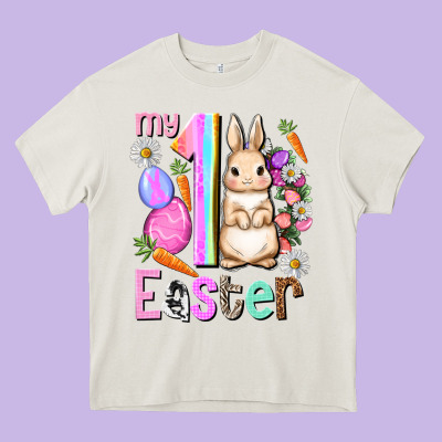 My First Easter Girl Easter Day Heavy Core Tee Designed By Howdyjamesfarm