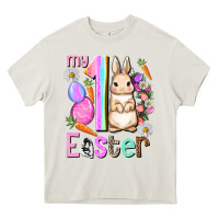 Cream My first Easter Girl Easter Day Heavy Core Tee - HowdyJamesFarm