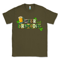Army Green Beer and shamrock Classic Tee - CowGirlArtShop