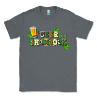Charcoal Heather Beer and shamrock Classic Tee - CowGirlArtShop
