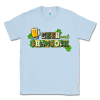 Dusty Blue Beer and shamrock Classic Tee - CowGirlArtShop