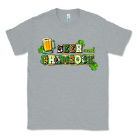 Heather Grey Beer and shamrock Classic Tee - CowGirlArtShop