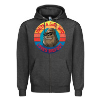 Charcoal Heather Retro Sunset Just A Girl Who Loves Bigfoot Zipper Hoodie - artisFamous