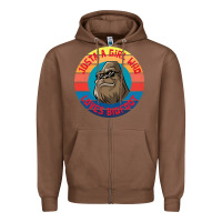 Chestnut Retro Sunset Just A Girl Who Loves Bigfoot Zipper Hoodie - artisFamous