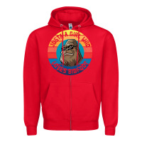 Red Retro Sunset Just A Girl Who Loves Bigfoot Zipper Hoodie - artisFamous