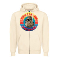 Sandshell Retro Sunset Just A Girl Who Loves Bigfoot Zipper Hoodie - artisFamous