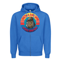 True Royal Retro Sunset Just A Girl Who Loves Bigfoot Zipper Hoodie - artisFamous