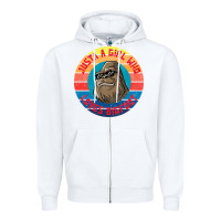 White Retro Sunset Just A Girl Who Loves Bigfoot Zipper Hoodie - artisFamous