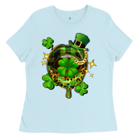 Baby Blue St. Patrick's Day lip Ladies Tee - FaDigitalArtStudio