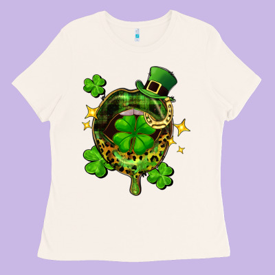 St. Patrick's Day Lip Ladies Tee Designed By Fadigitalartstudio