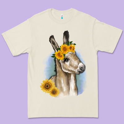 Sunflower Baby Donkey Premium Tee Designed By Ranaportraitstore