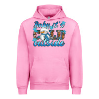 Fuchsia Pink Baby it's cold outside Urban Hoodie - RanaPortraitStore