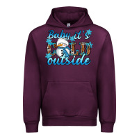 Mauve Wine Baby it's cold outside Urban Hoodie - RanaPortraitStore