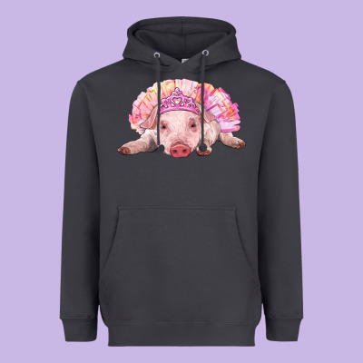 Balerina Baby Pig With Tutu Heavyweight Hoodie Designed By Ranaportraitstore