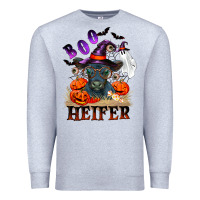 Heather Grey Boo heifer black angus Premium Sweatshirt - RanaPortraitStore