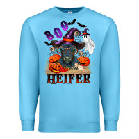 Ocean Blue Boo heifer black angus Premium Sweatshirt - RanaPortraitStore
