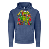 Vintage Denim Merry Rexmas Vintage Hoodie - CowhideDigitalArt