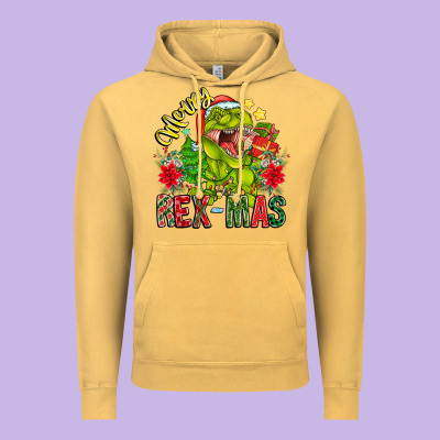 Merry Rexmas Vintage Hoodie Designed By Cowhidedigitalart