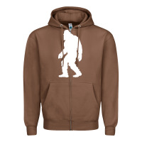 Chestnut bigfoot walking silhouette Zipper Hoodie - artisFamous