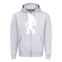 Heather Grey bigfoot walking silhouette Zipper Hoodie - artisFamous