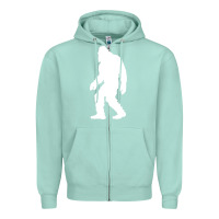 Seafoam bigfoot walking silhouette Zipper Hoodie - artisFamous