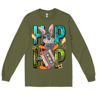 Army Green Western hip hop Bunny Easter Day Long Sleeve Tee - LillyAllenDesigns