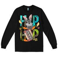 Black Western hip hop Bunny Easter Day Long Sleeve Tee - LillyAllenDesigns