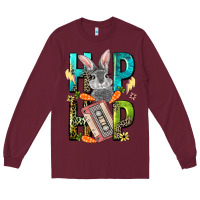 Burgundy Western hip hop Bunny Easter Day Long Sleeve Tee - LillyAllenDesigns