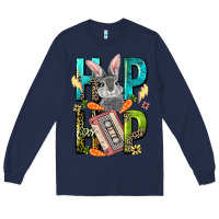 Navy Western hip hop Bunny Easter Day Long Sleeve Tee - LillyAllenDesigns