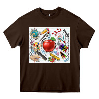 Chocolate Brown school elements tumbler Heavy Core Tee - CowGirlArtShop