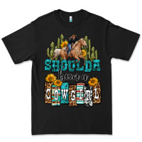 Black shoulda been a cowgirl Premium Tee - OliviaCreatesArt