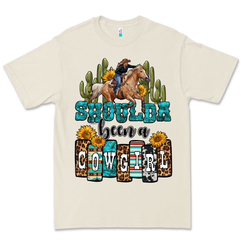 Shoulda Been A Cowgirl Premium Tee by OliviaCreatesArt | Teevron