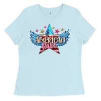 Baby Blue American babe Ladies Tee - FaDigitalArtStudio