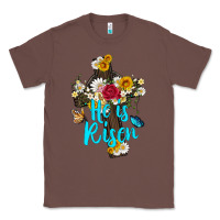 Chestnut he is rısen with cross and butterfly Classic Tee - Artiststas