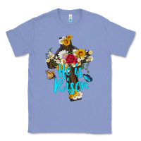 Colony Blue he is rısen with cross and butterfly Classic Tee - Artiststas
