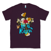 Plum he is rısen with cross and butterfly Classic Tee - Artiststas