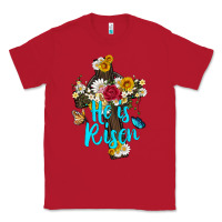 Red he is rısen with cross and butterfly Classic Tee - Artiststas