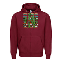 Burgundy cactus gemstone coaster Zipper Hoodie - JahusDesignShop
