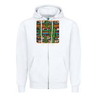 White cactus gemstone coaster Zipper Hoodie - JahusDesignShop