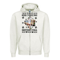 Oatmeal Heather merry christmas shitters full Zipper Hoodie - artisFamous