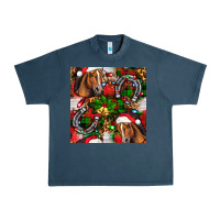 Midnight Navy christmas horse leopard Urban Heavy Tee - FaDigitalArtStudio