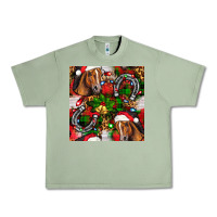 Oil Green christmas horse leopard Urban Heavy Tee - FaDigitalArtStudio