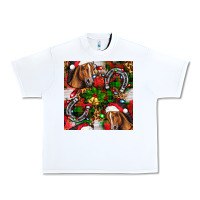 White christmas horse leopard Urban Heavy Tee - FaDigitalArtStudio