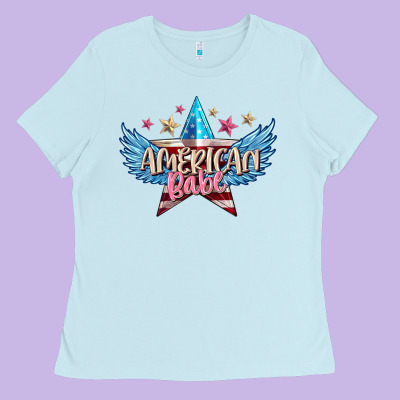 American Babe Ladies Tee Designed By Fadigitalartstudio