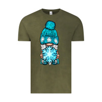 Vintage Olive winter gnome with snowflake Vintage Tee - BundleAndBundleShop