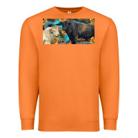 Carrot Charolais and black angus bull with sunflower and leopard Premium Sweatshirt - RanaPortraitStore