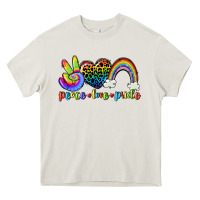 Cream Peace love pride Heavy Core Tee - CowGirlArtShop
