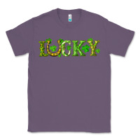 Lavender st. patrick's day lucky with clovers and horseshoe Classic Tee - RanaPortraitStore