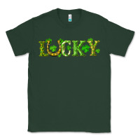 Sports Green st. patrick's day lucky with clovers and horseshoe Classic Tee - RanaPortraitStore
